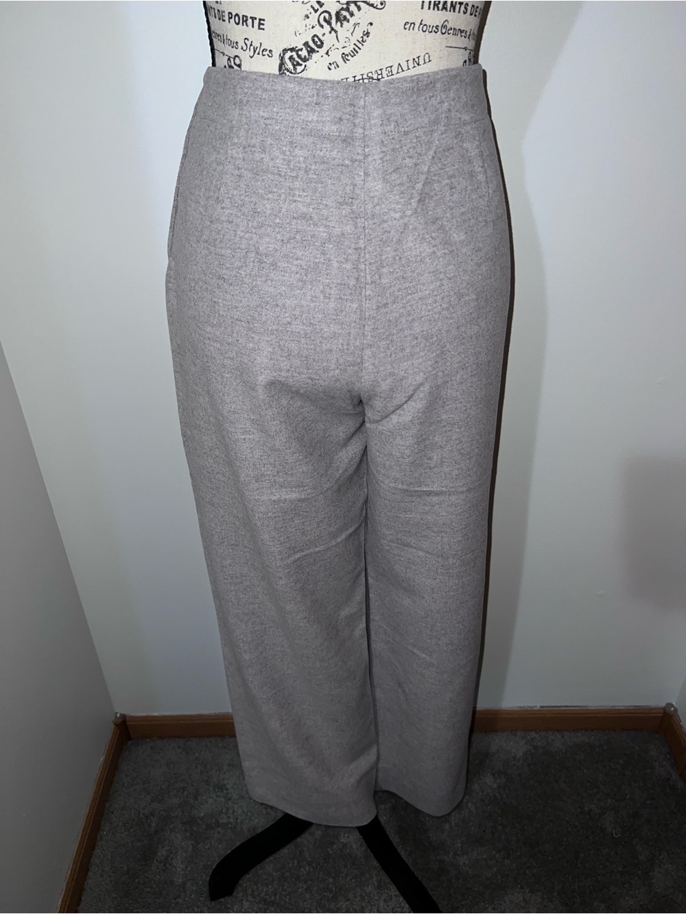 J. Crew Wool Cashmere Blend Sailor Pants Grey Wide Leg High Rise Side Button 8 - Picture 4 of 12